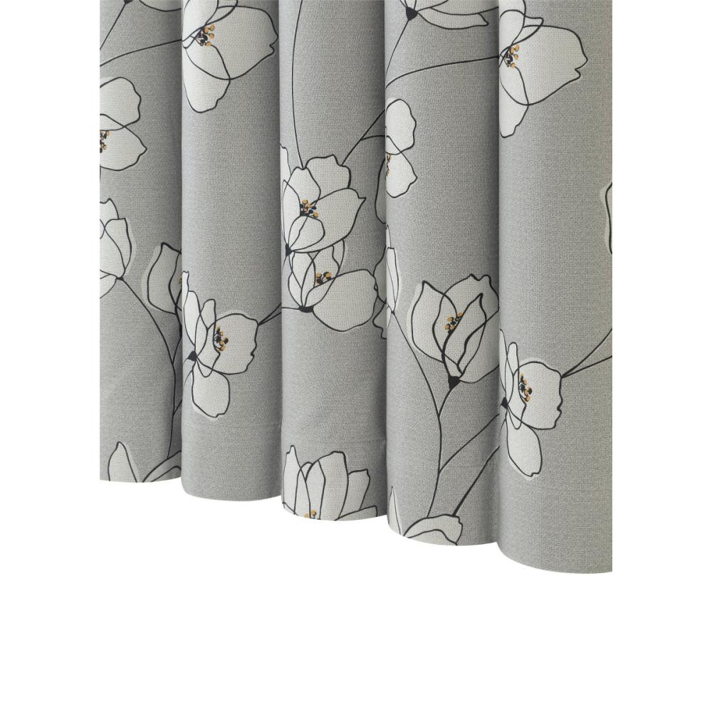 ドレープカーテン　オルテ　遮光３級　グレー　１００×１１０ｃｍ　２枚組