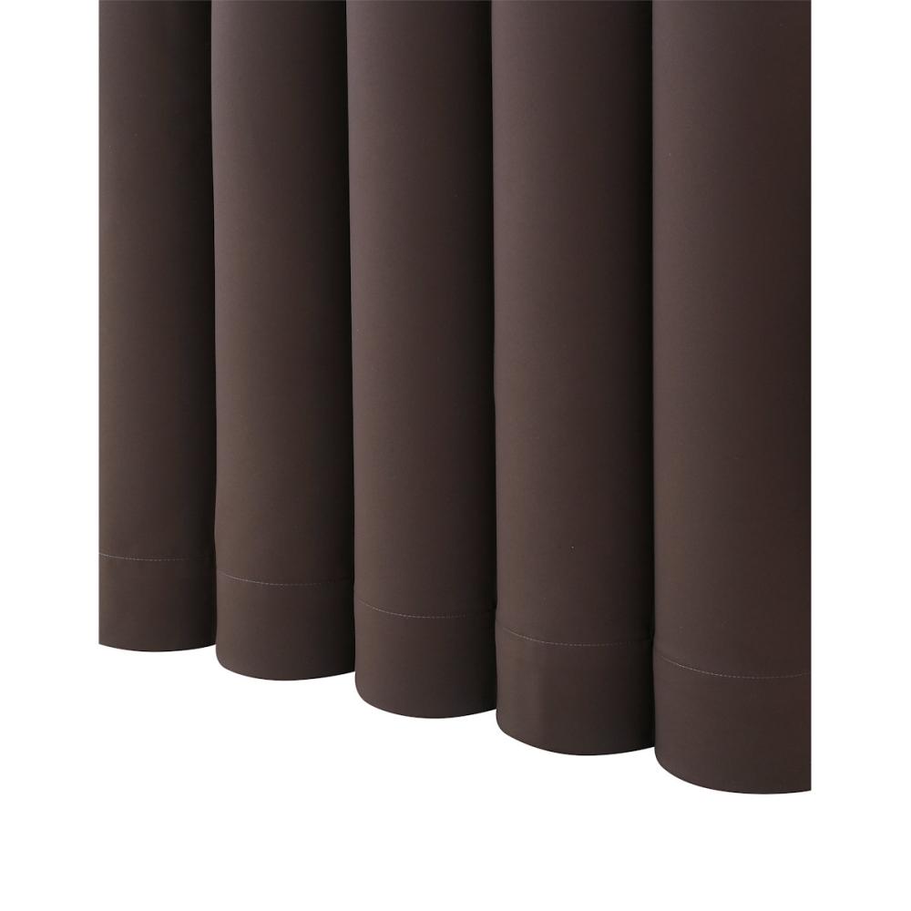 ドレープカーテン　ベルーイ　１級遮光・防炎　ダークブラウン　１００×１３５ｃｍ　２枚組