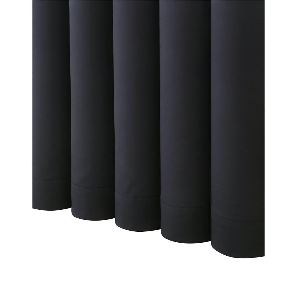 ドレープカーテン　ベルーイ　１級遮光・防炎　ブラック　１００×１３５ｃｍ　２枚組