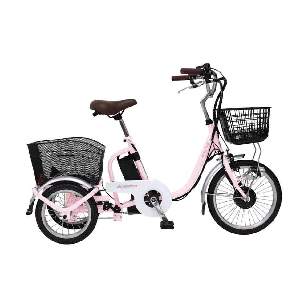 【先取り福袋企画】　ノーパンク　ロータイプ　電動アシスト三輪自転車　サクラピンク