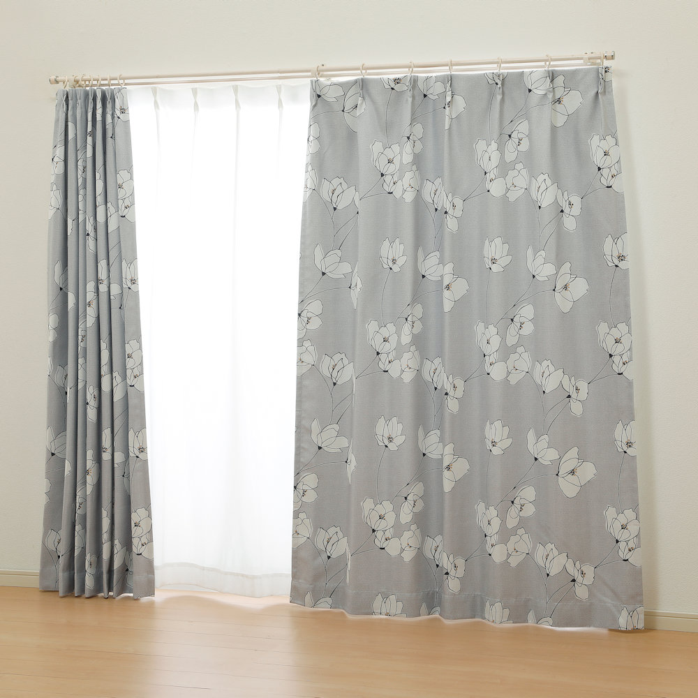 オーダーカーテン　ドレープカーテン　オルテ　グレー