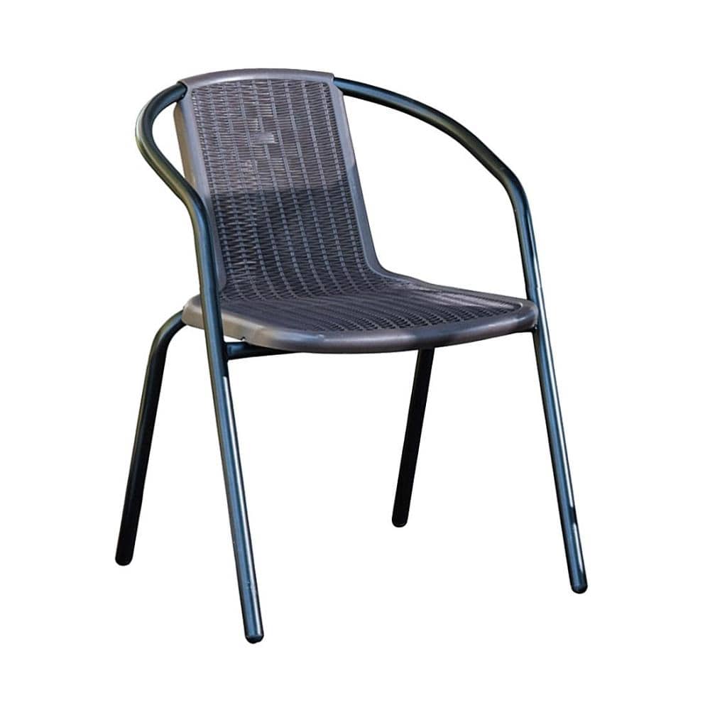 Ｂｒｅｅｚｙ　Ｇｒｅｅｎ　スチール製スタッキングチェア　ブラック