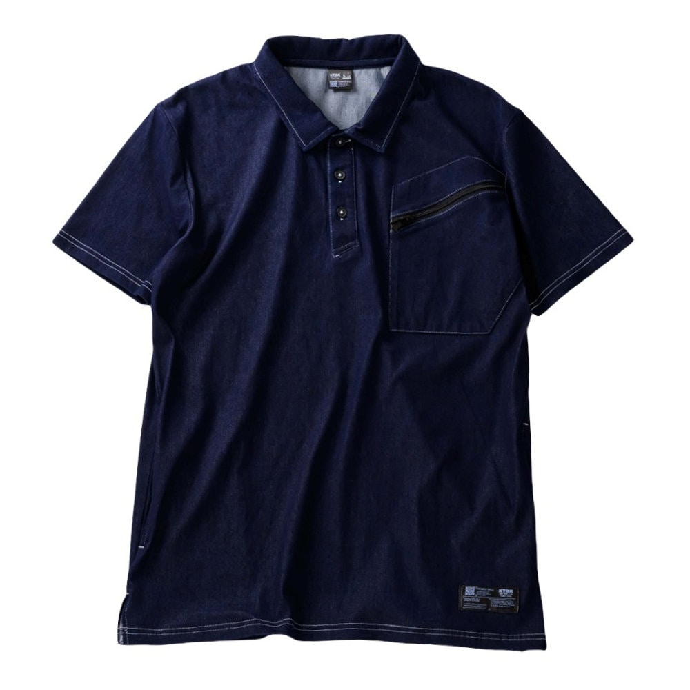 コトブキニット　接触冷感　デニム半袖ポロシャツ　インディゴ　３Ｌ　５００６