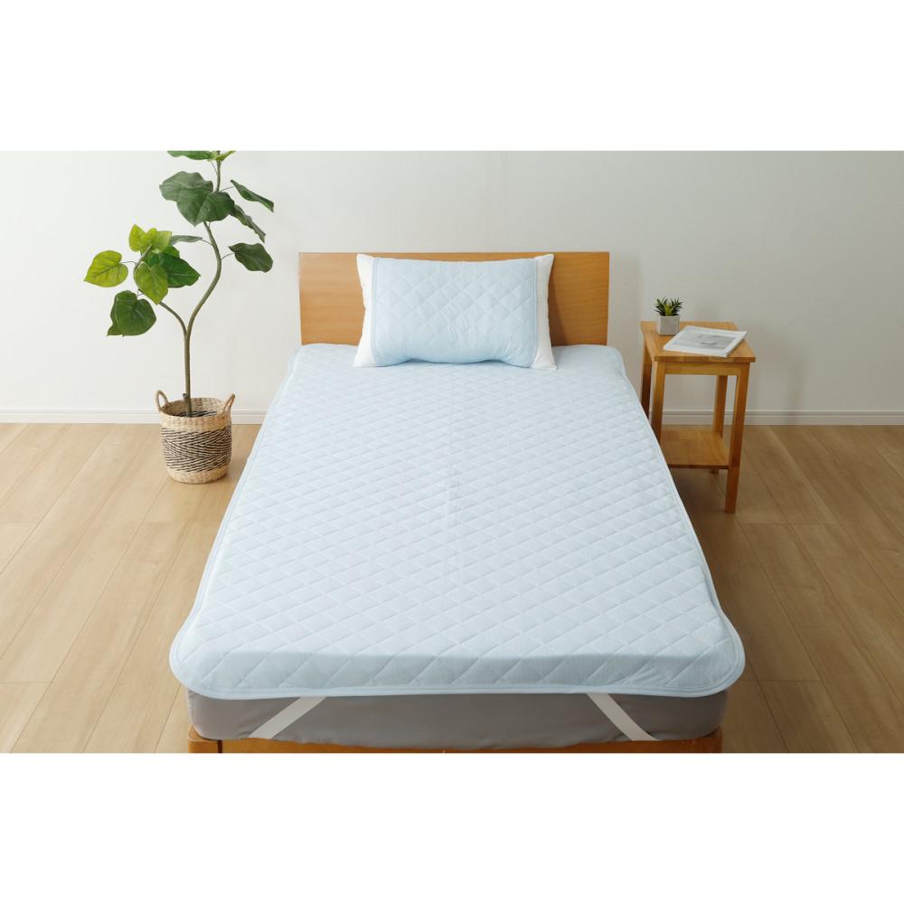 アテーナライフ　涼プラス冷感　ひんやり枕パッド　ブルー　５５×５０ｃｍ