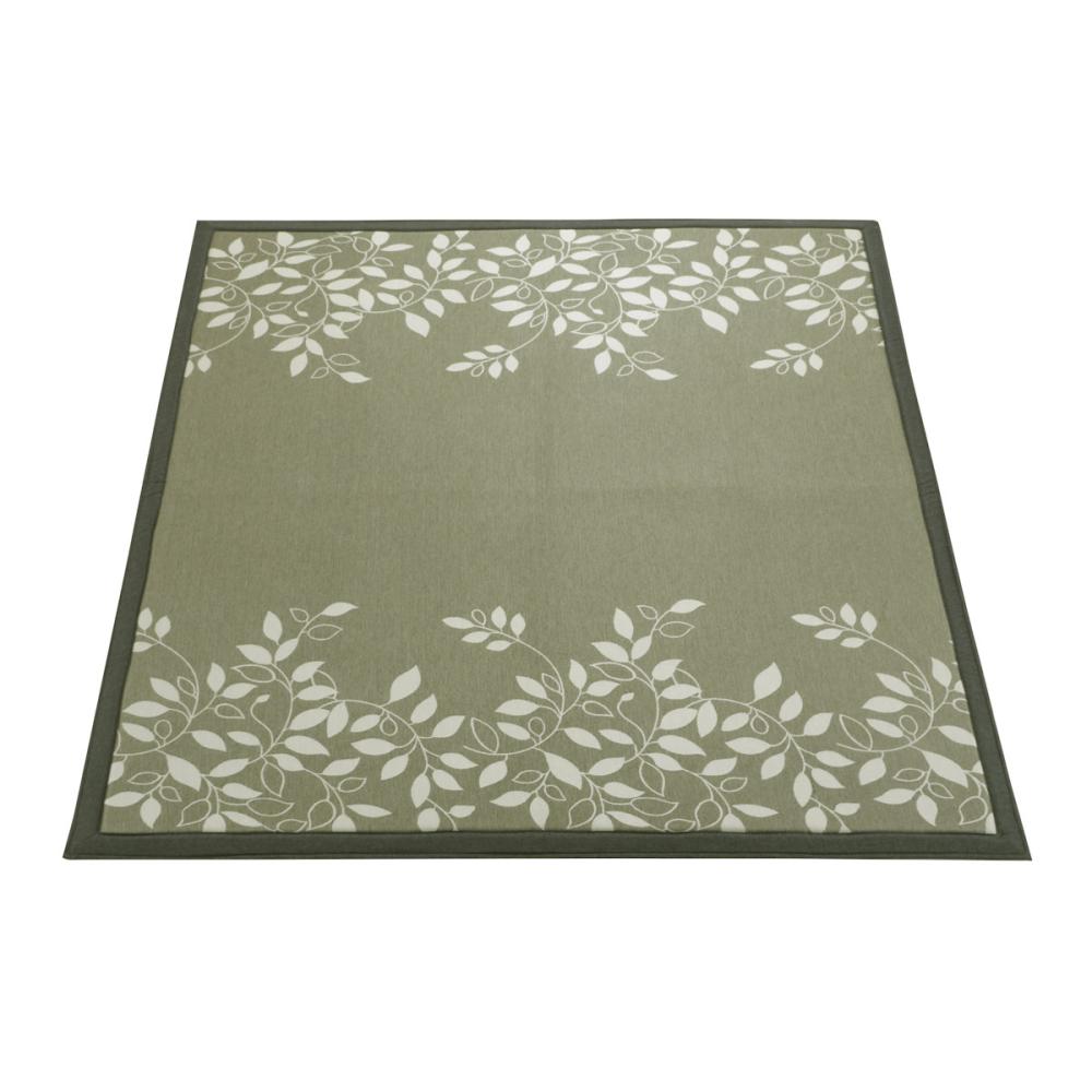 アテーナライフ　涼プラス超冷感　蒸れにくいボリュームラグ　リーフ　１８５×１８５ｃｍ　約２．２畳