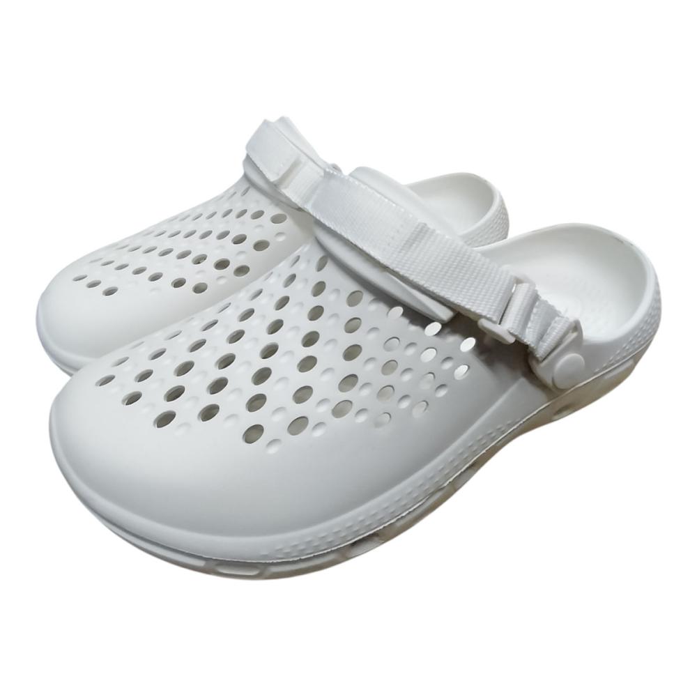 コメリ　バックストラップサンダル　防滑・水抜き　ホワイト　Ｌ　２６～２７ｃｍ