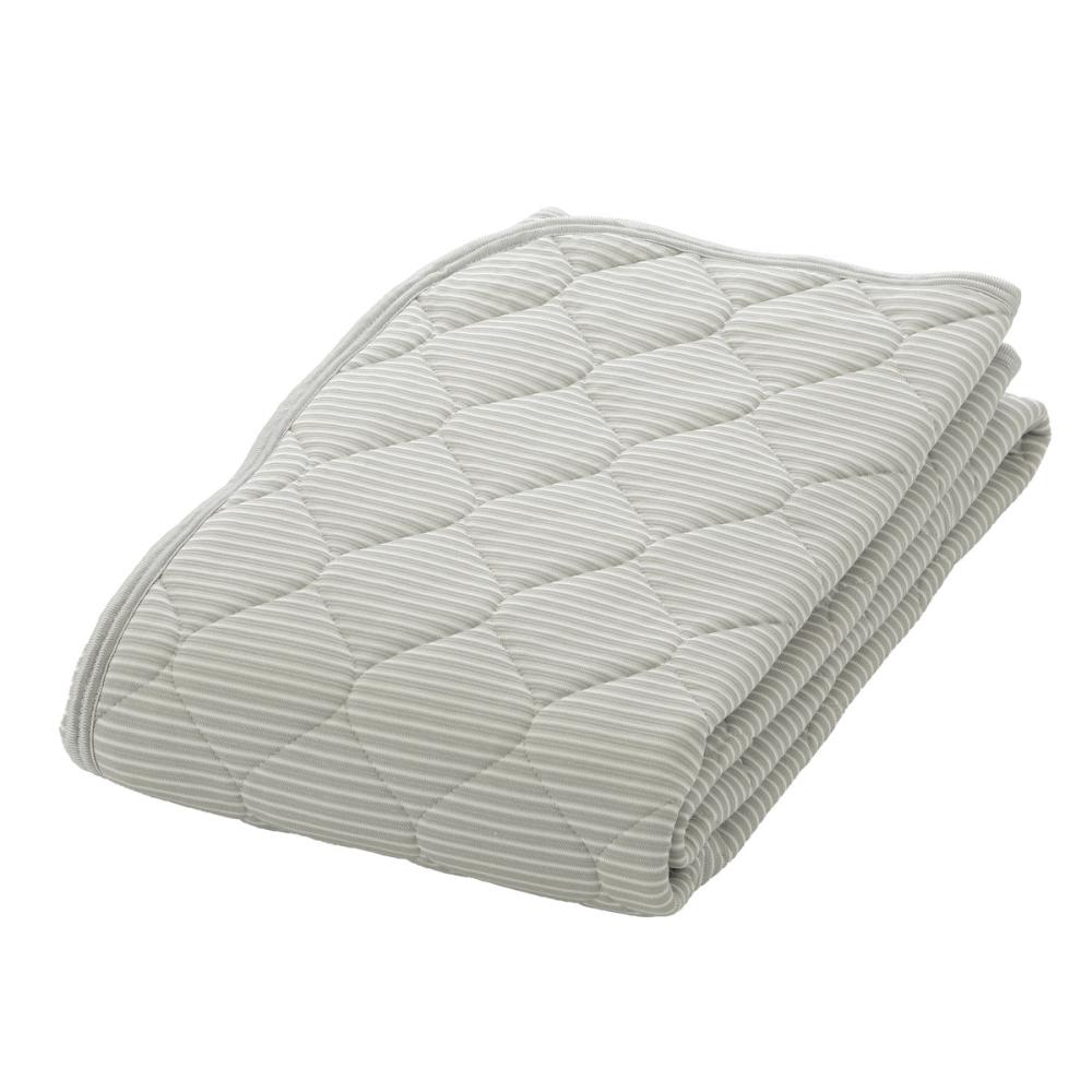 アテーナライフ　涼プラス強冷感　さらっとして蒸れにくい敷パッド　グレー　シングル　１００×２００ｃｍ