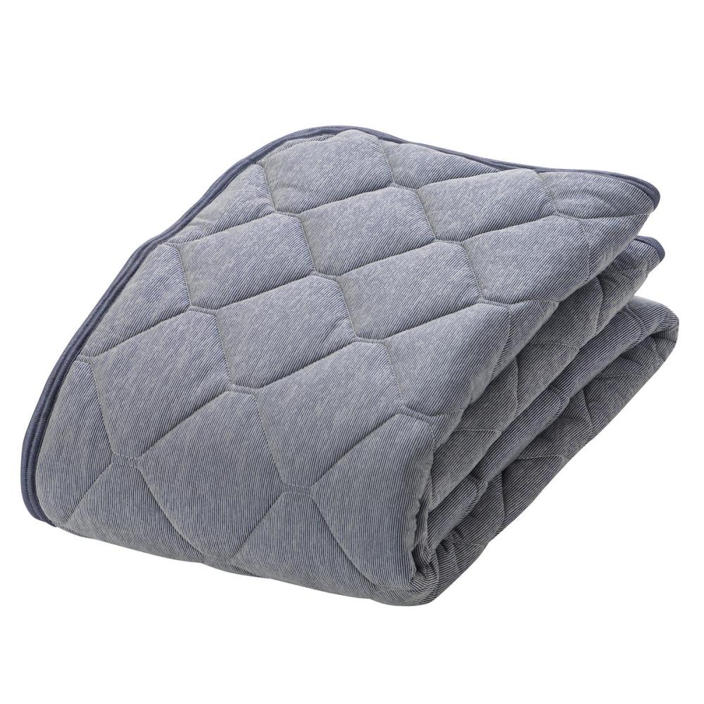 アテーナライフ　涼プラス超冷感　リバーシブル敷パッド　エアコンプラス　ネイビー　クイーン　１６０×２００ｃｍ