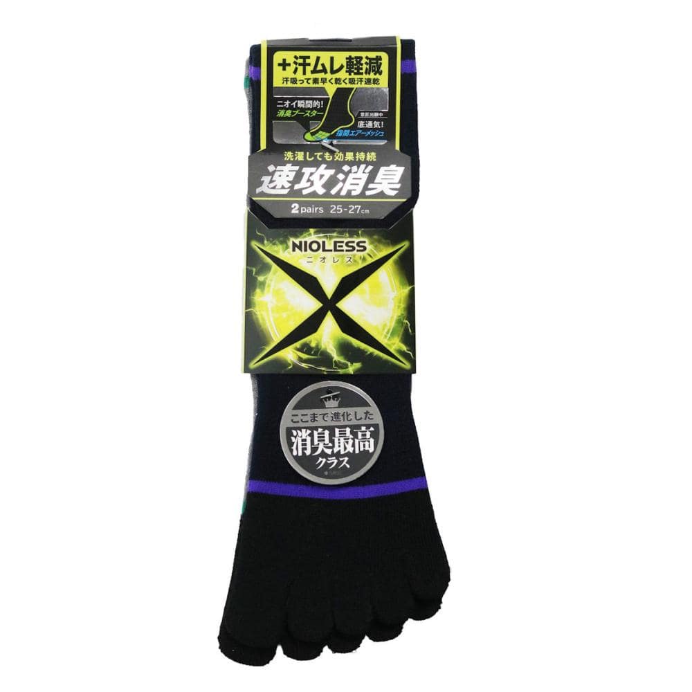 ディックコーポレーション　ＮＩＯＬＥＳＳＸ消臭ＤＲＹソックス　５本指　２足組