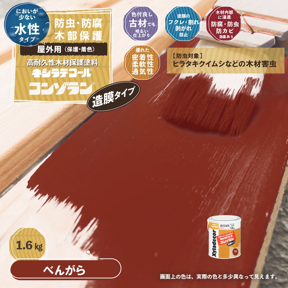 キシラデコール 水性木部保護塗料 コンゾラン 造膜タイプ べんがら 1