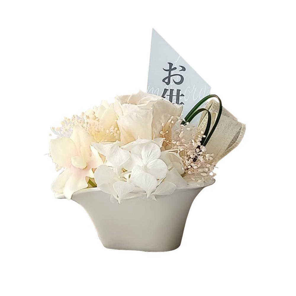 プリザーブドフラワー　しずく　ホワイト