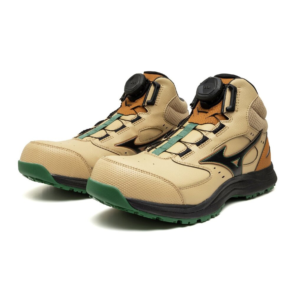 ミズノ　安全靴　オールマイティ　ＬＳ３　７４ＭＢＯＡ　サンドベージュ×ブラック　２７．０ｃｍ