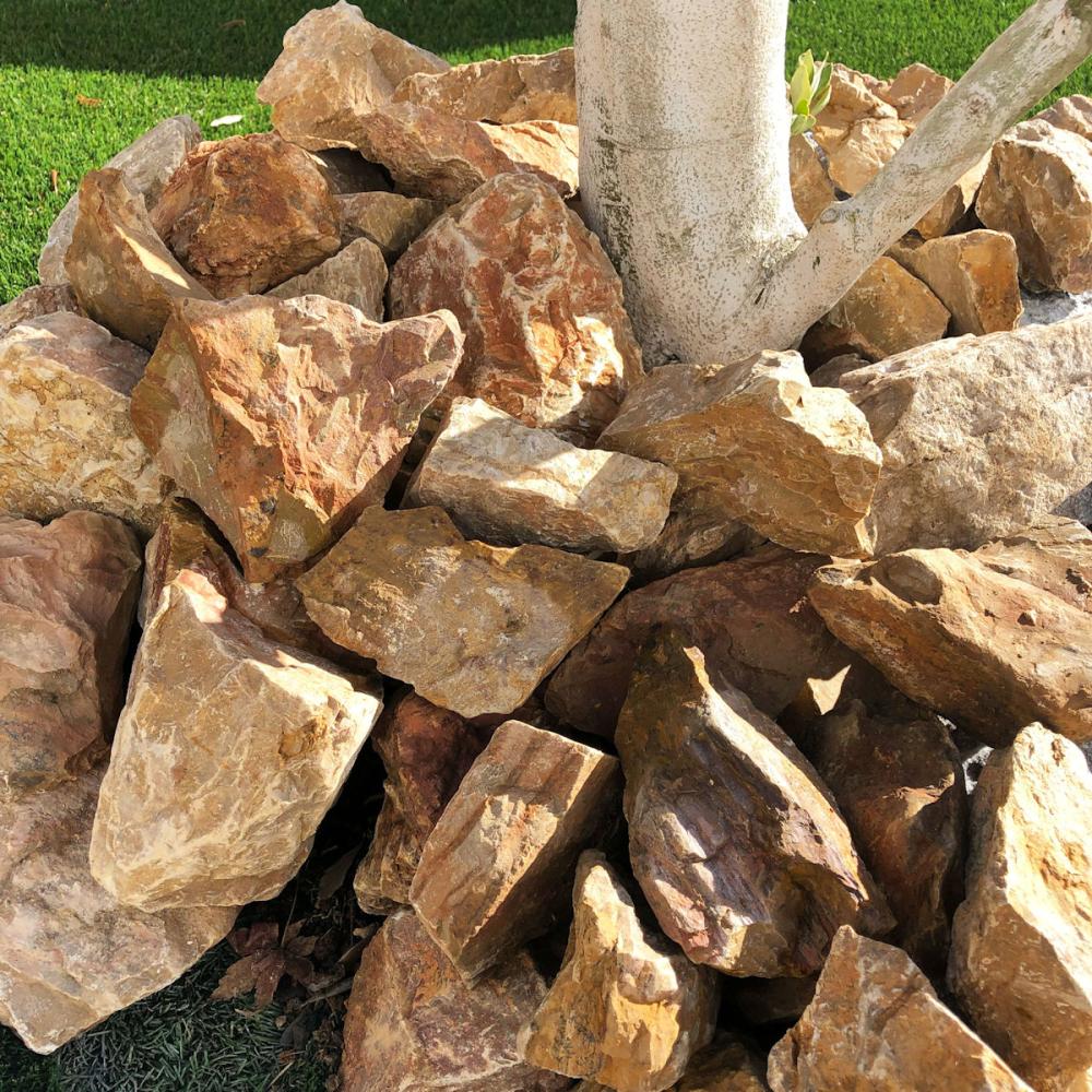 大光産業（ＴＡＩＫＯＨ）　ダークイエローゴロタ　９０－１２０ｍｍ　２０ｋｇ