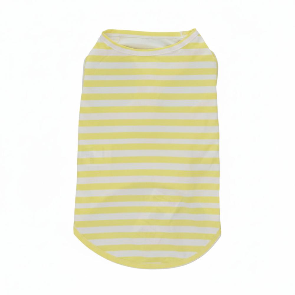 Ｐｅｔａｍｉ　冷感ペットウェア　ボーダー　イエロー　３号ロング