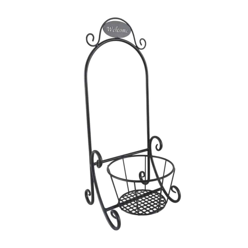 Ｂｒｅｅｚｙ　Ｇｒｅｅｎ　鉢スタンド　ｗｅｌｃｏｍｅ　ブラック