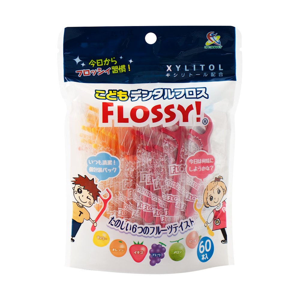ＵＦＣサプライ　フロッシー　こどもデンタルフロス　６０本入り