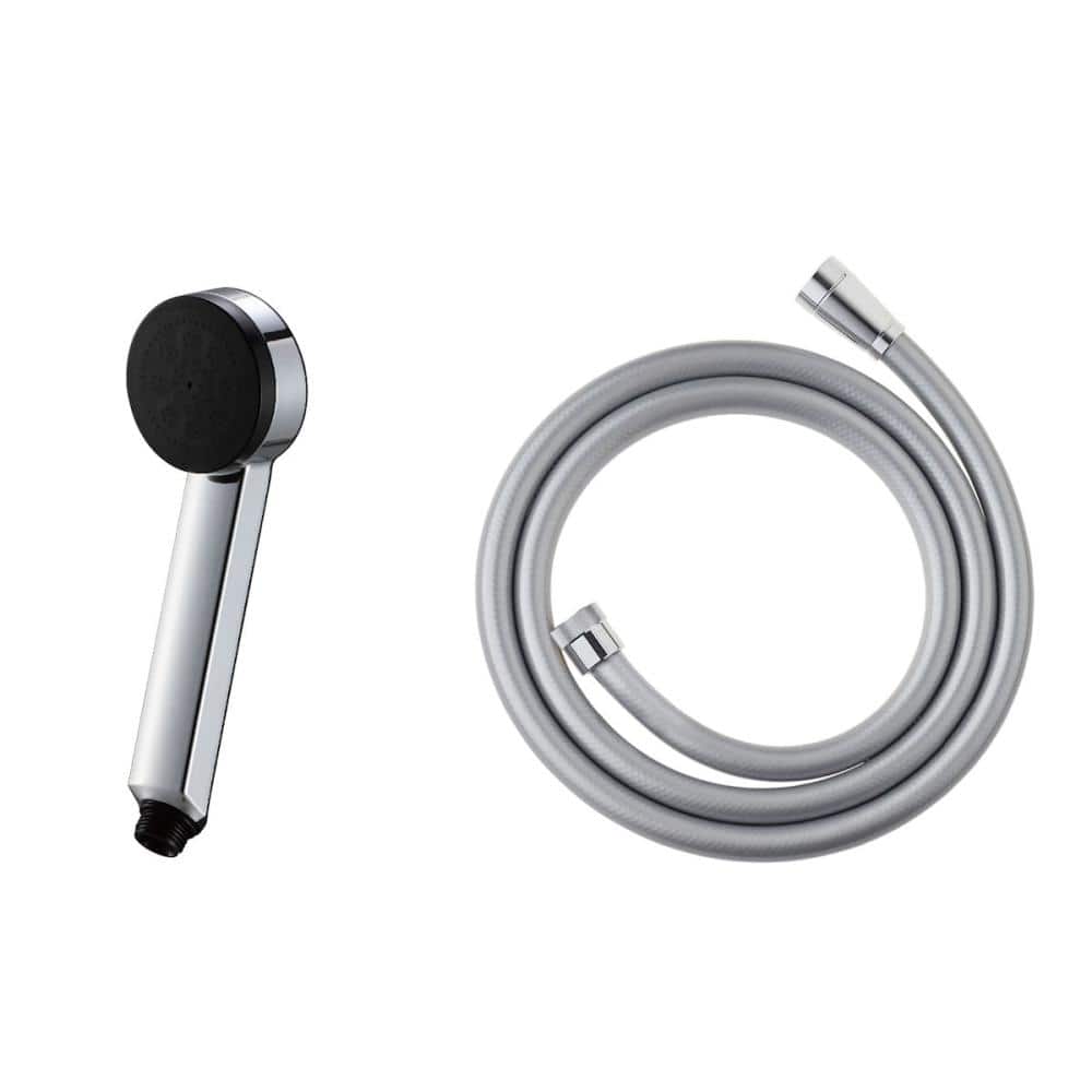 ＳＡＮＥＩ（サンエイ）　シャワーヘッド＋ホースセット　前面メッキ背面ブラックヘッド　ホース長さ１．６ｍ　ＰＳ３２５－ＣＴＡ