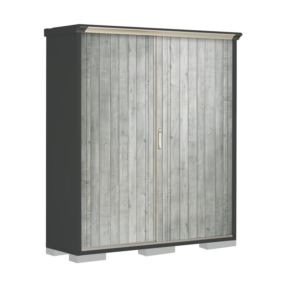 タクボ物置　ペインタ　（ＧＰ）　本体アイボリーブラック　間口１７０×奥行５３×高さ１９０ｍｍ　全面棚タイプ　ＷＴブラックチェリー　ＰＹ－１７５ＡＦＥ６