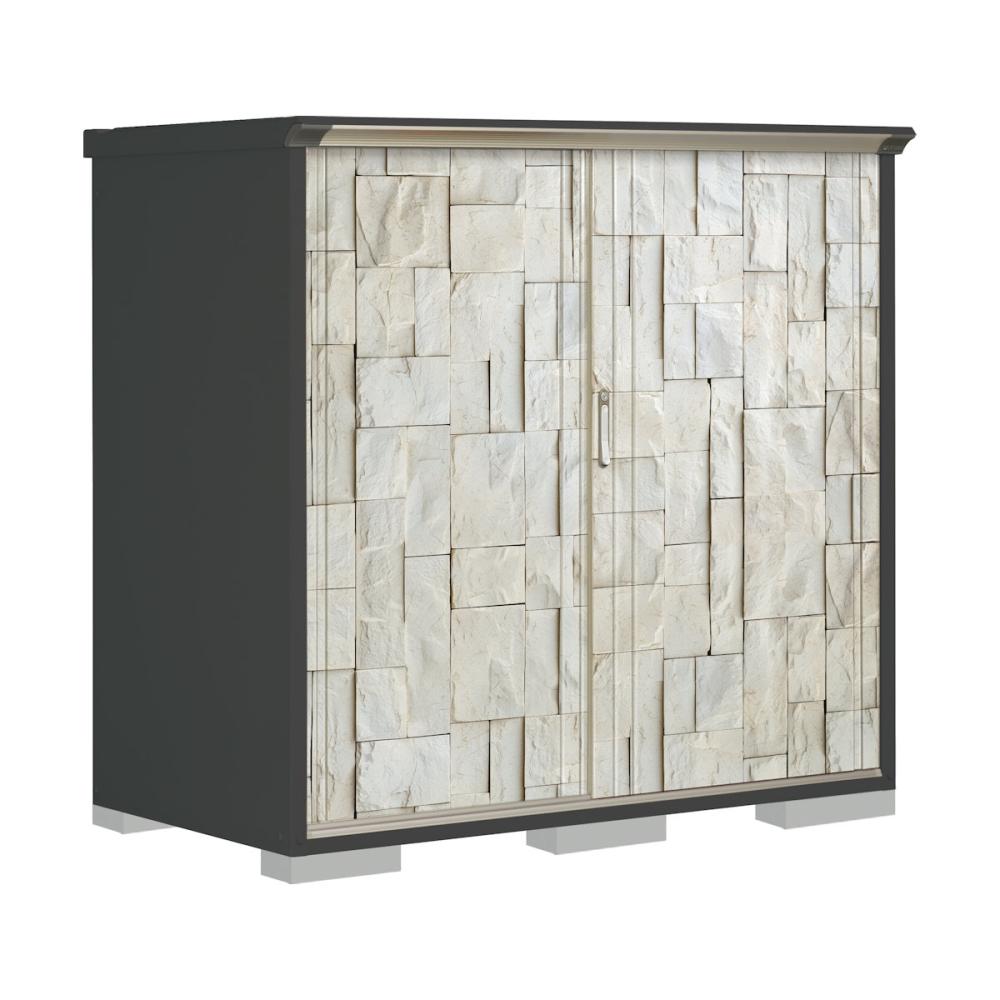 タクボ物置　ペインタ　（ＧＰ）　本体アイボリーブラック　間口１７０×奥行９０×高さ１６０ｍｍ　全面棚タイプ　ＳＤセラミック　ＰＹ－１７９ＢＦＥ２