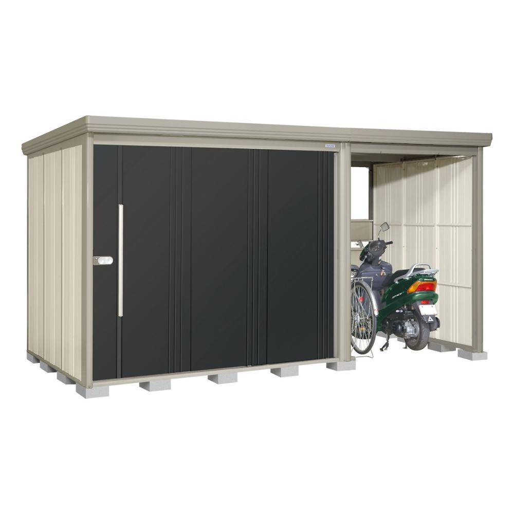 タクボ物置　Ｍｒ．ストックマン　プラスアルファ　間口４０５×奥行２２９ｃｍ　駐輪部間口１５０ｃｍ　一般型・標準屋根　アイボリーブラック　ＴＰ－４０２２Ａ