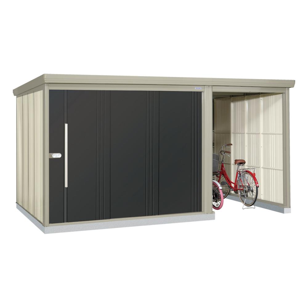 タクボ物置　Ｍｒ．ストックマン　プラスアルファ　間口４０５×奥行２６２ｃｍ　駐輪部間口１５０ｃｍ　一般型・標準屋根　アイボリーブラック　ＴＰ－４０２６Ａ