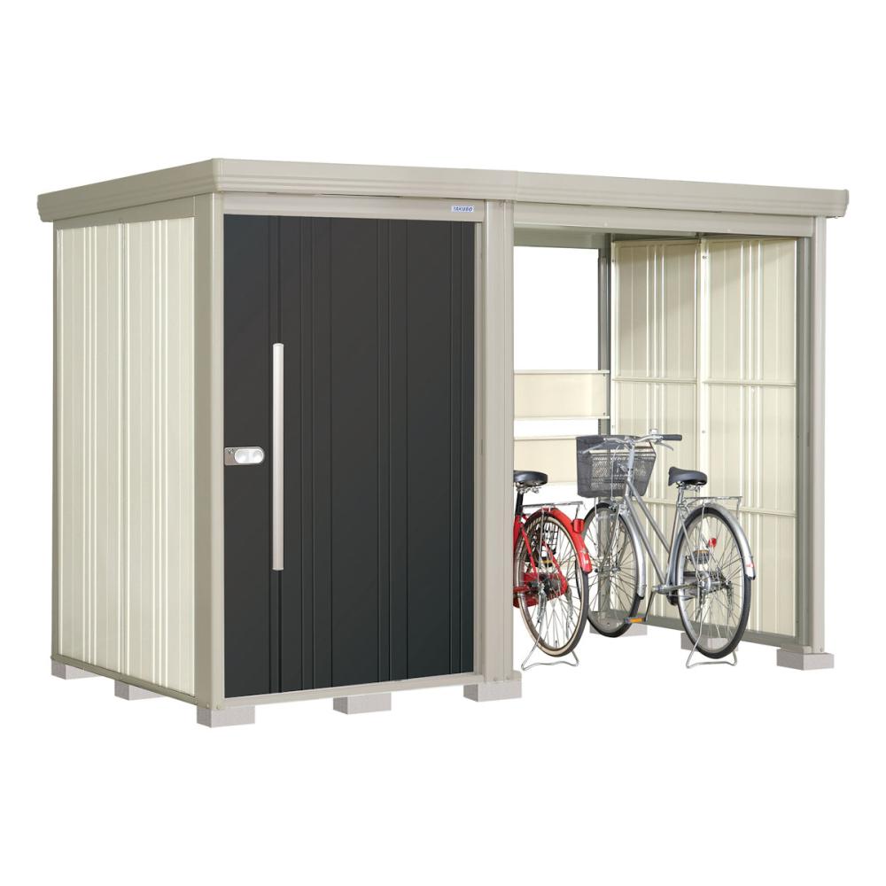 タクボ物置　Ｍｒ．ストックマン　プラスアルファ　間口３１６×奥行１５９ｃｍ　駐輪部間口１８３ｃｍ　一般型・標準屋根　アイボリーブラック　ＴＰ－３１Ｒ１５Ａ