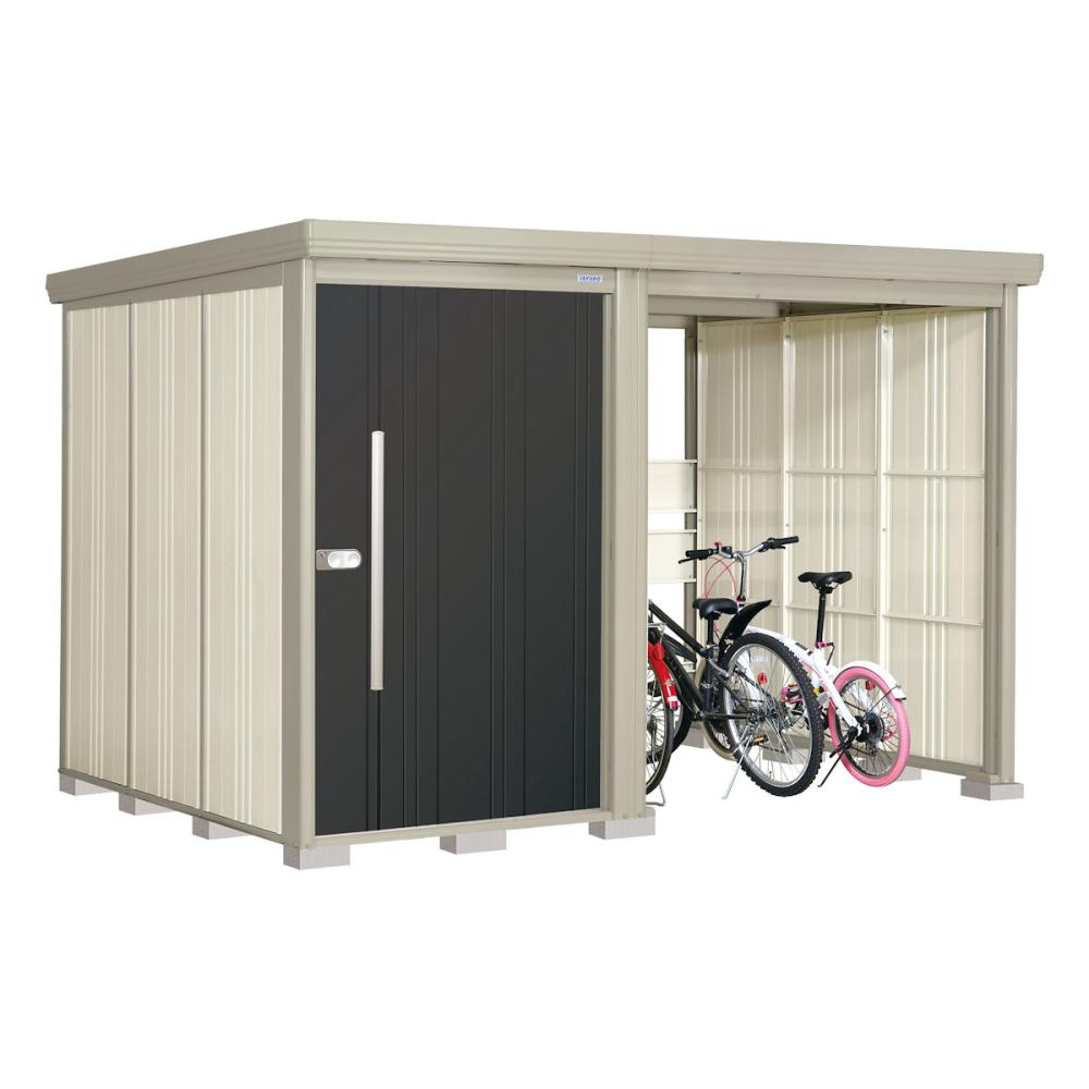 タクボ物置　Ｍｒ．ストックマン　プラスアルファ　間口３１６×奥行２２９ｃｍ　駐輪部間口１８３ｃｍ　多雪型・結露減少屋根　アイボリーブラック　ＴＰ－ＳＺ３１Ｒ２２Ａ