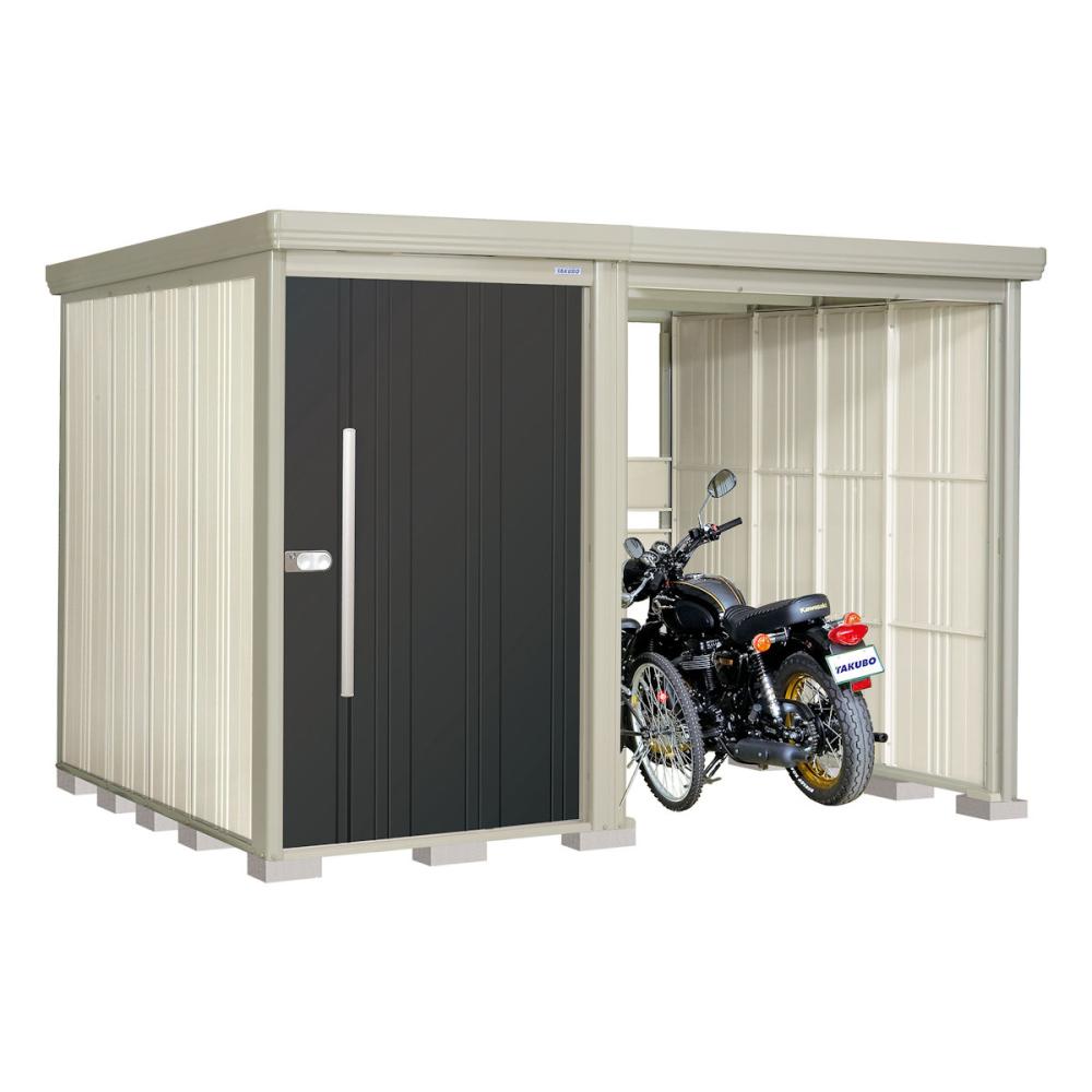 タクボ物置　Ｍｒ．ストックマン　プラスアルファ　間口３１６×奥行２６２ｃｍ　駐輪部間口１８３ｃｍ　多雪型・標準屋根　アイボリーブラック　ＴＰ－Ｓ３１Ｒ２６Ａ
