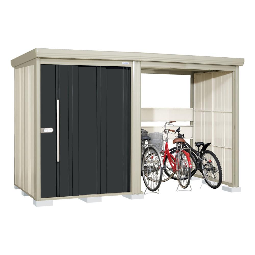 タクボ物置　Ｍｒ．ストックマン　プラスアルファ　間口３３５×奥行１５９ｃｍ　駐輪部間口１８３ｃｍ　多雪型・結露減少屋根　アイボリーブラック　ＴＰ－ＳＺ３３Ｒ１５Ａ