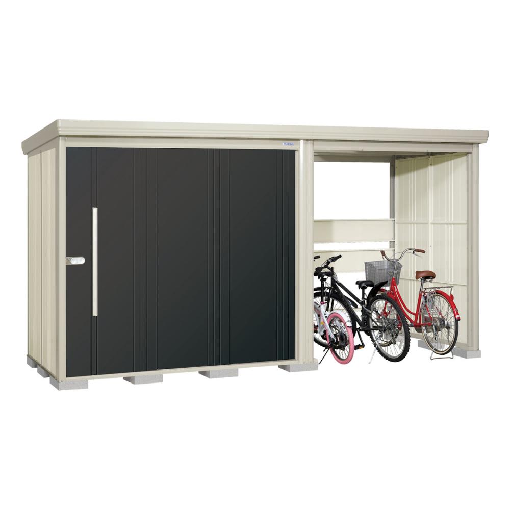 タクボ物置　Ｍｒ．ストックマン　プラスアルファ　間口４０５×奥行１５９ｃｍ　駐輪部間口１８３ｃｍ　多雪型・結露減少屋根　アイボリーブラック　ＴＰ－ＳＺ４０Ｒ１５Ａ