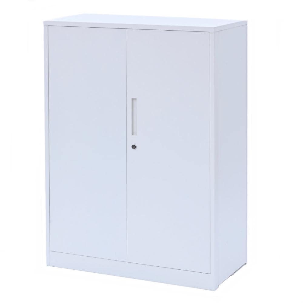 山善　両開きキャビネット　ホワイト　幅８０×高さ１１３×奥行４０ｃｍ　ＥＦＣ－ＤＤ３（ＷＨ）