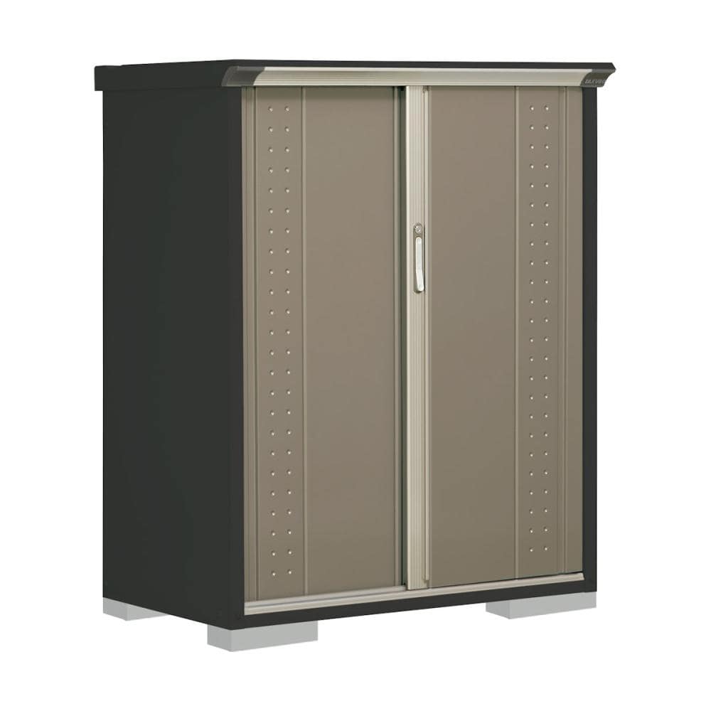 タクボ物置　グランプレステージ ジャンプ　本体アイボリーブラック　間口１１２×奥行６５×高さ１４０ｃｍ　全面棚タイプ　カーボンブラウン　ＧＰＹ－１１６ＣＦＣＢ