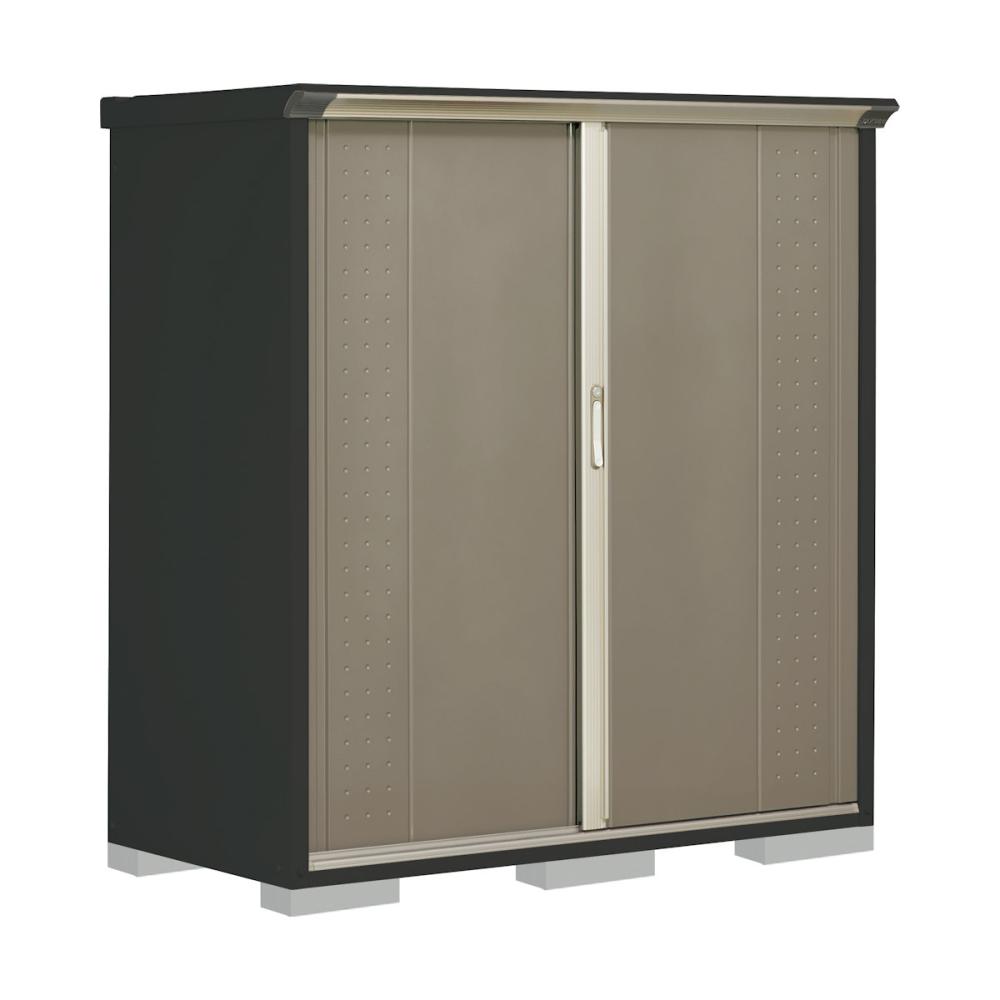 タクボ物置　グランプレステージ ジャンプ　本体アイボリーブラック　間口１５０×奥行７５×高さ１６０ｃｍ　全面棚タイプ　ムーンホワイト　ＧＰＹ－１５７ＢＦＭＷ