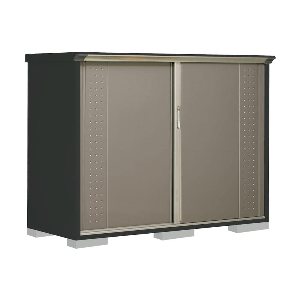 タクボ物置　グランプレステージ ジャンプ　本体アイボリーブラック　間口１８８×奥行７５×高さ１４０ｃｍ　全面棚タイプ　ムーンホワイト　ＧＰＹ－１９７ＣＦＭＷ