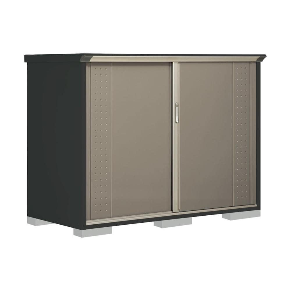 タクボ物置　グランプレステージ ジャンプ　本体アイボリーブラック　間口１８８×奥行９０×高さ１４０ｃｍ　全面棚タイプ　ムーンホワイト　ＧＰＹ－１９９ＣＦＭＷ