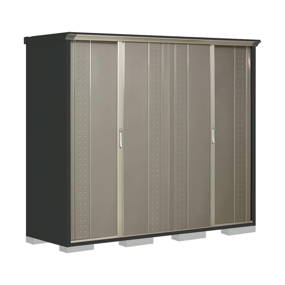 タクボ物置　グランプレステージ ジャンプ　本体アイボリーブラック　間口２２５×奥行７５×高さ１９０ｃｍ　全面棚タイプ　ルミナスシルバー　ＧＰＹ－２２７ＡＦＬＳ