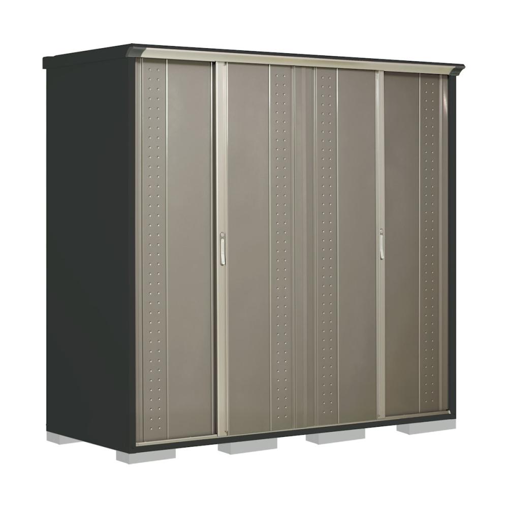 タクボ物置　グランプレステージ ジャンプ　本体アイボリーブラック　間口２２５×奥行９０×高さ２１０ｃｍ　全面棚タイプ　ルミナスシルバー　ＧＰＹ－２２９ＨＦＬＳ