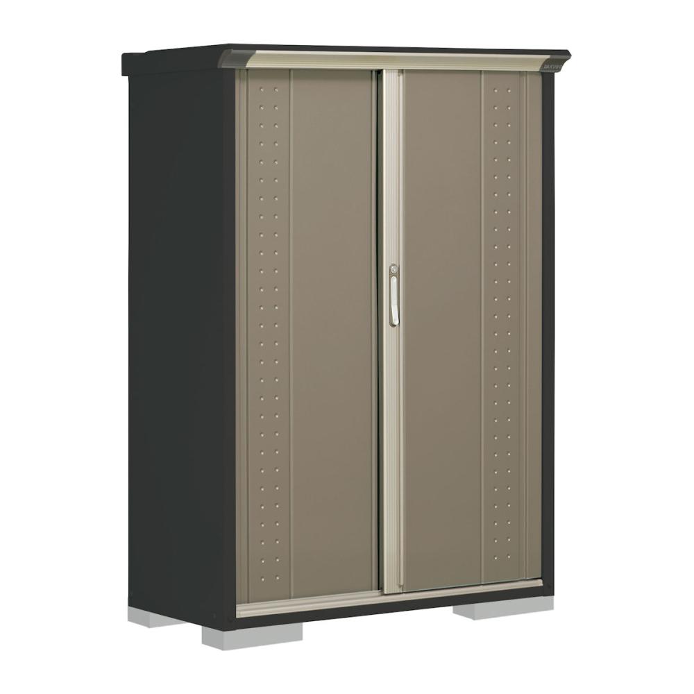 タクボ物置　グランプレステージ ジャンプ　本体アイボリーブラック　間口１１２×奥行５３×高さ１６０ｃｍ　たて置きタイプ　ナッツカーキ　ＧＰＹ－１１５ＢＴＫＡ