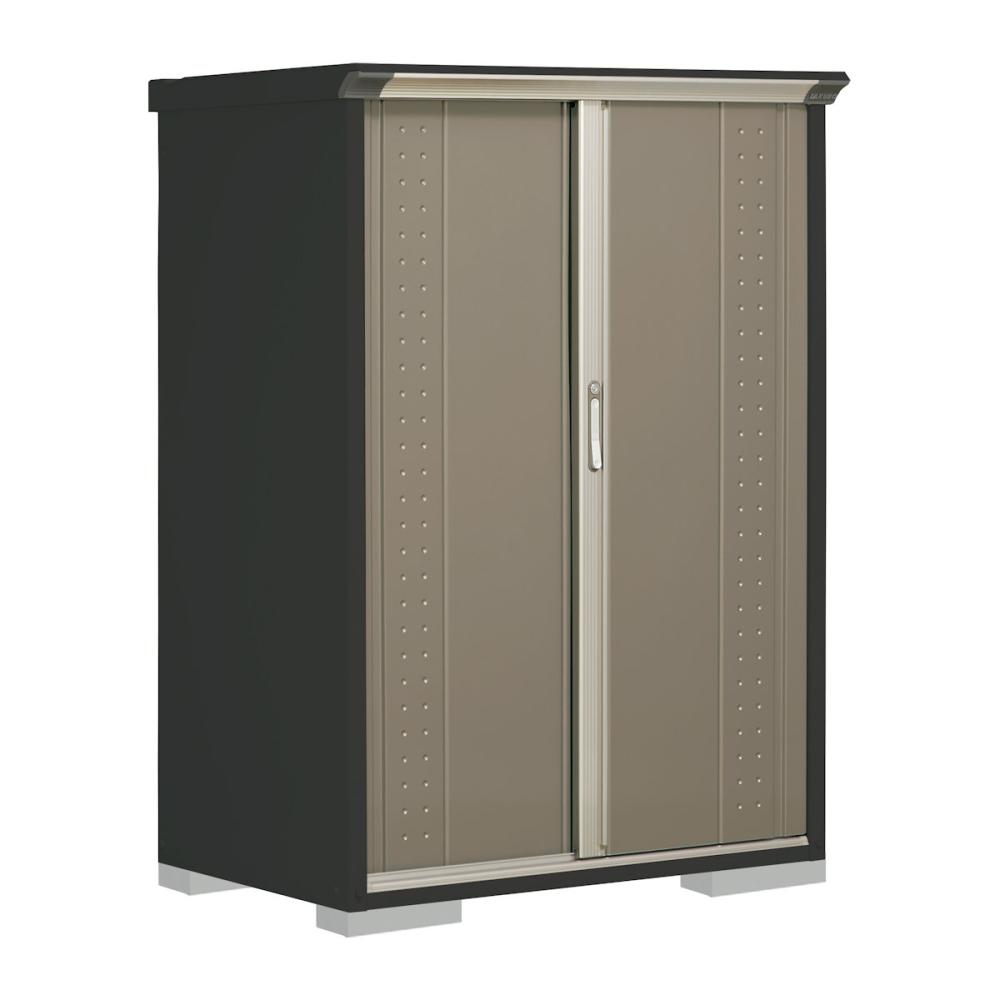 タクボ物置　グランプレステージ ジャンプ　本体アイボリーブラック　間口１１２×奥行７５×高さ１６０ｃｍ　たて置きタイプ　カーボンブラウン　ＧＰＹ－１１７ＢＴＣＢ