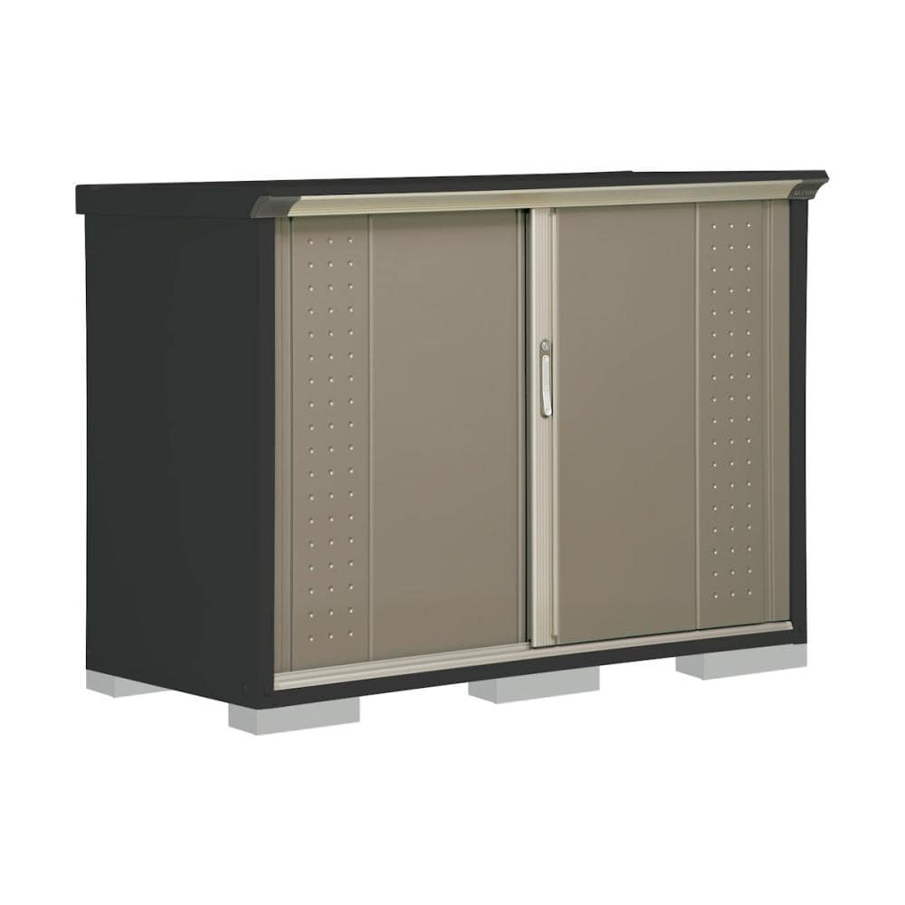 タクボ物置　グランプレステージ ジャンプ　本体アイボリーブラック　間口１５０×奥行７５×高さ１１０ｃｍ　たて置きタイプ　ナッツカーキ　ＧＰＹ－１５７ＤＴＫＡ