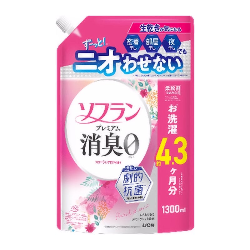 ライオン　ソフラン　プレミアム消臭　フローラルアロマ　詰め替え用　１３００ｍＬ
