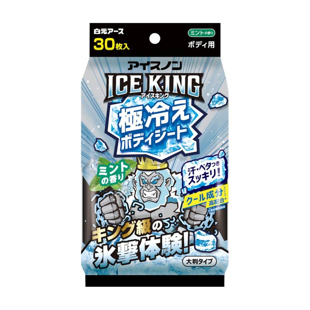 白元アース　アイスノン　ＩＣＥＫＩＮＧ　ボディシート　ミント　３０枚