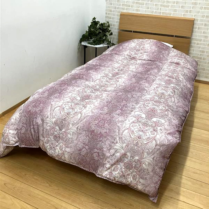 昭和西川　羽毛掛布団　ホワイトダックダウン９０％　ピンク　１．１ｋｇ　シングルロング　１５０×２１０ｃｍ