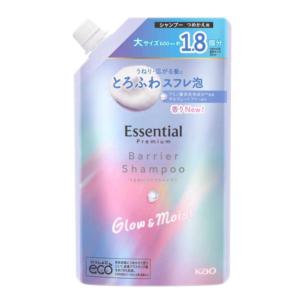 花王　エッセンシャルプレミアム　うるおいバリア　シャンプー　グロウ＆モイスト　詰め替え用　６００ｍＬ