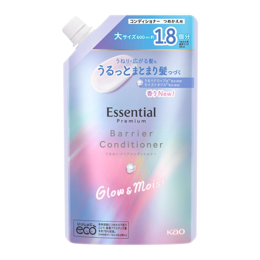 花王　エッセンシャルプレミアム　うるおいバリア　コンディショナー　グロウ＆モイスト　詰め替え用　６００ｍＬ