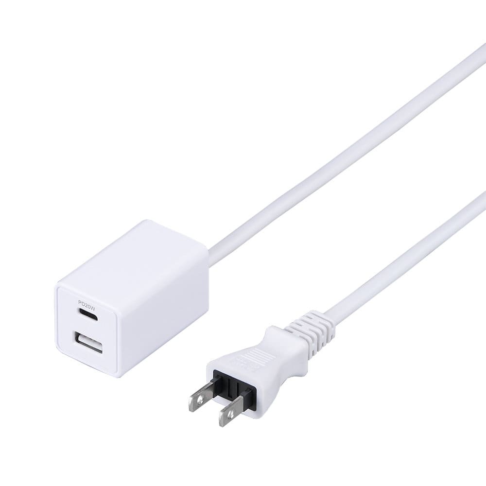 ヤザワ　スイッチ付ＵＳＢタップ　ＰＤ２０Ｗ　白　２ｍ　Ｈ５２１２ＰＤ２０ＷＨ