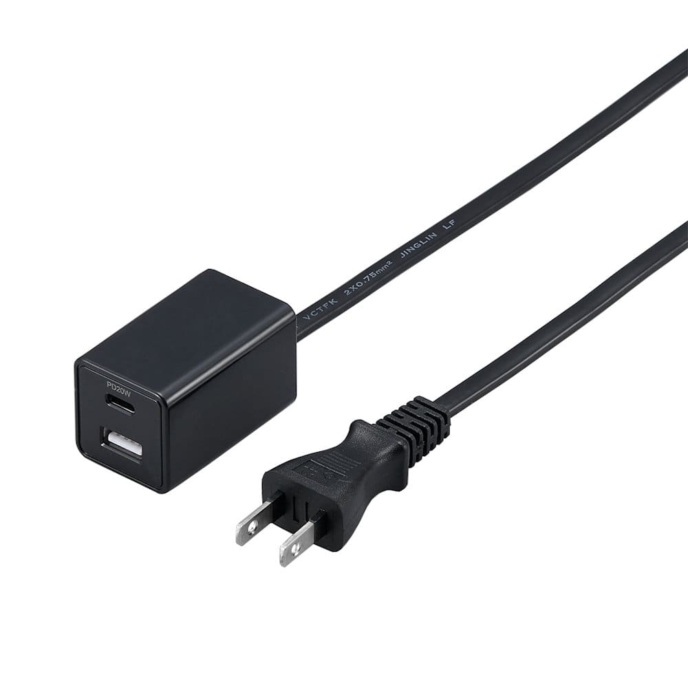 ヤザワ　スイッチ付ＵＳＢタップ　ＰＤ２０Ｗ　黒　３ｍ　Ｈ５２１３ＰＤ２０ＢＫ