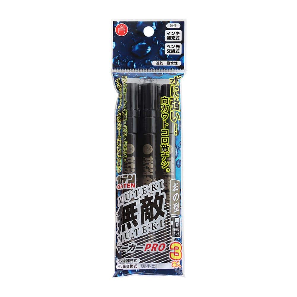寺西　ガテン無敵マーカーＰＲＯ　オノ型　３Ｐ　黒