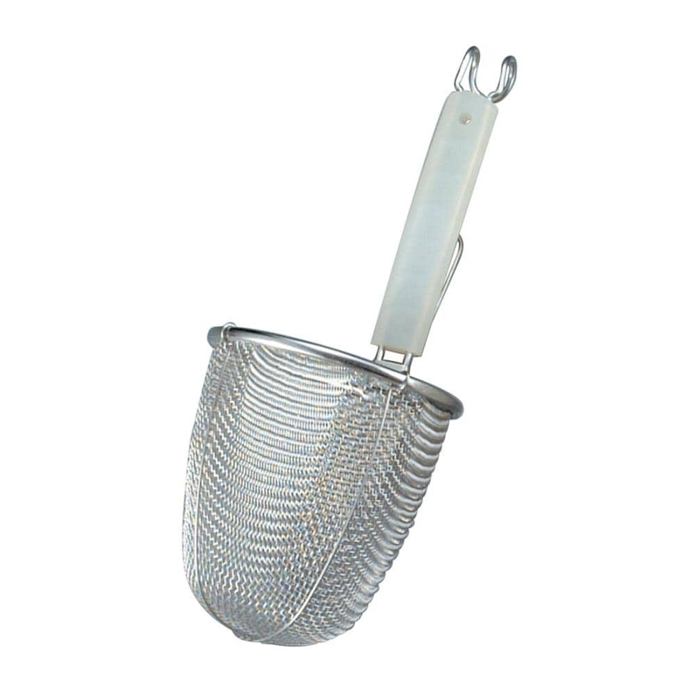 新越金網　ＴＳ　シリコン柄　１８－８ステンレス　てぼ　１４０　丸底　１０１２３