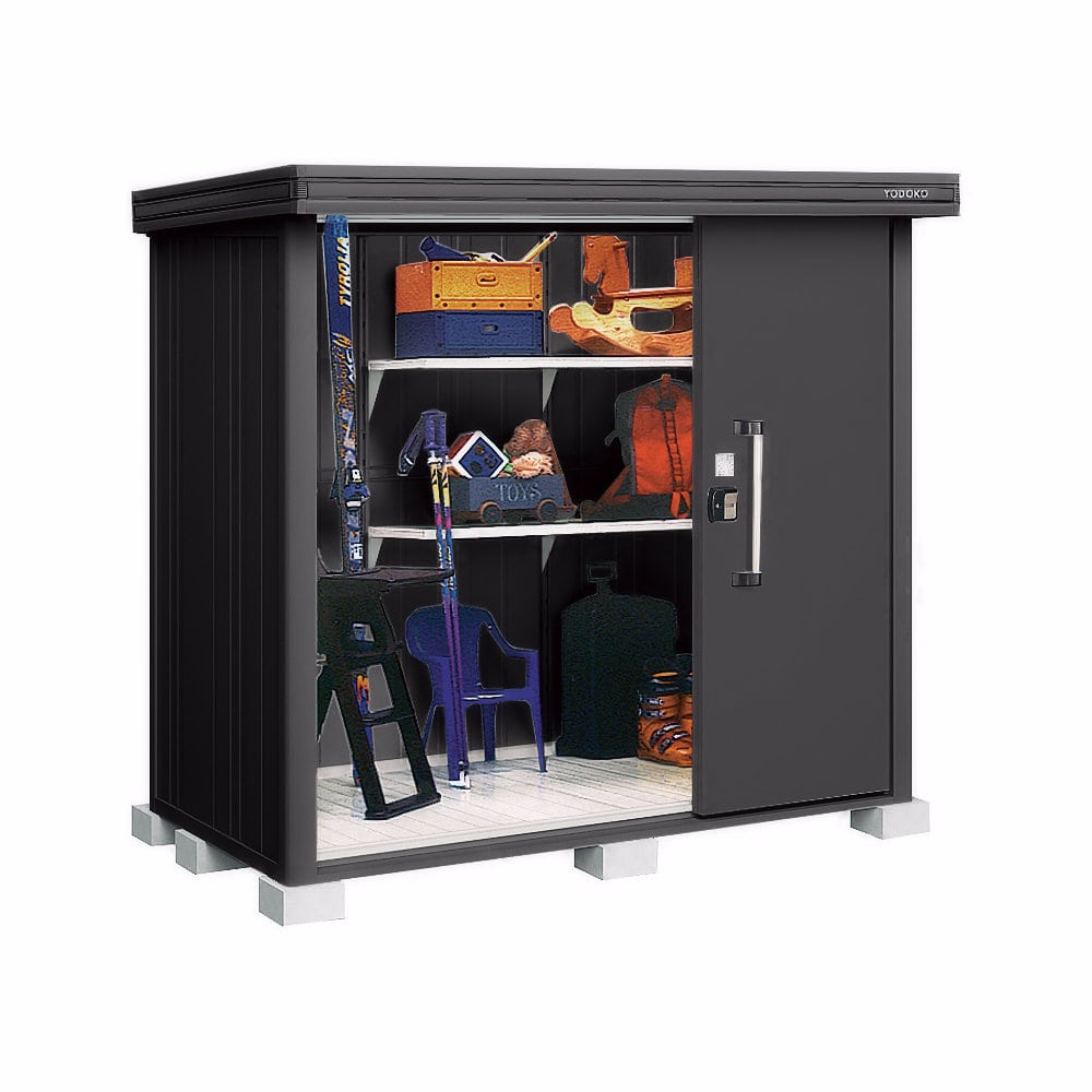ヨド物置　ＢＬＡＣＫエルモ　一般型　間口２２１×奥行１１６×高さ２１２ｃｍ　ブラック　ＬＭＤ－２２１１－ＢＫ／ＢＫ